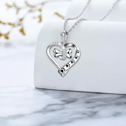 2-Piece Jewelry Set with Paw, Heart & Bone Charms